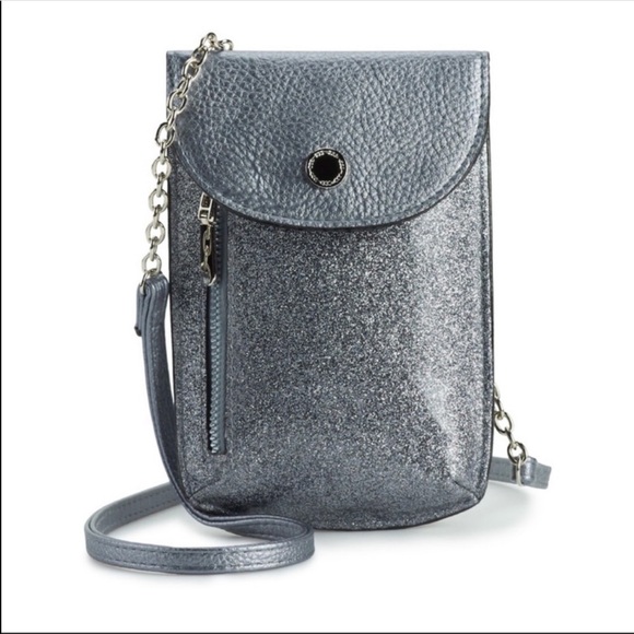 Apt. 9 Handbags - Silver Crossbody Cellie Cell Phone Purse Bag